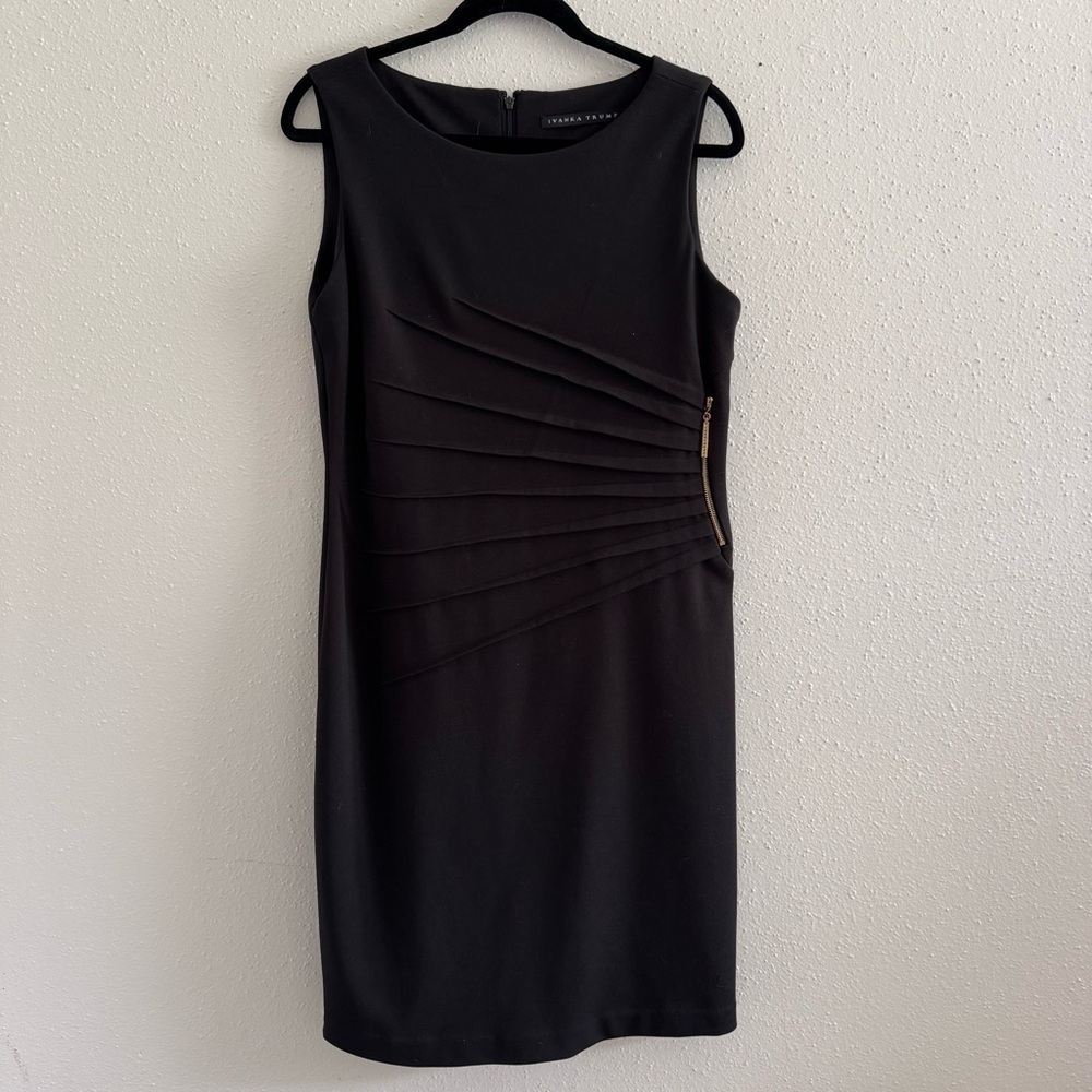 Ivanka Trump Sunburst Side Zip Dress